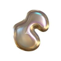 3d y2k chrome glossy silver element. Abstract shape chrome metal render. Y2K form abstract. Vector illustration 3d render.