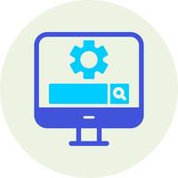 Computer Search Engine Vecto Icon vector