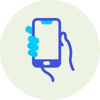 Hands holding mobile phone Vecto Icon vector