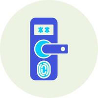 Fingerprint Door Protection Vecto Icon vector