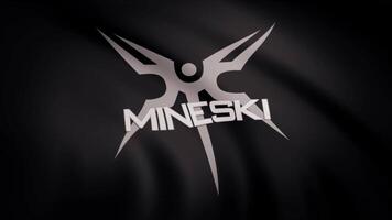 Animation of flag with symbol of Cybergaming Mineski. Editorial animation video