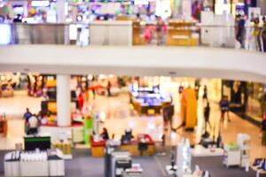 Shopping mall  blurred indoors with light for lifestyle concept photo