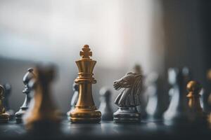 ajedrez tablero juego concepto de negocio ideas y competencia y estrategia plan éxito sentido foto