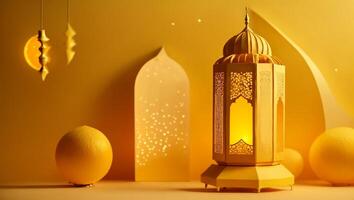 AI generated Ramadan festive lantern photo