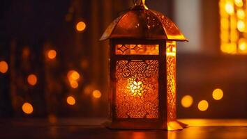 AI generated Ramadan festive lantern photo