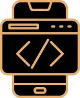 Smartphone Coding Vecto Icon vector