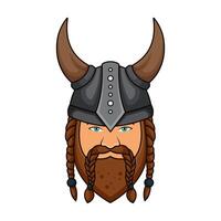 Fierce Viking Warrior head mascot vector