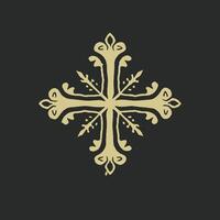 a gold cross on a black background vector