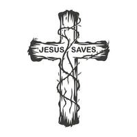 jesus saves cross vector illustration