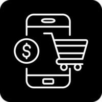 móvil en línea compras vecto icono vector