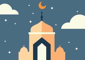 Simple Taj Mahal illustration. Ramadan kareem card. Islamic holiday. Arabic architecture. Vector