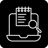 Laptop Work Search Vecto Icon vector