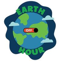 Happy earth hour day vector illustration