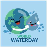 Cartoon illustration  world water day vector design