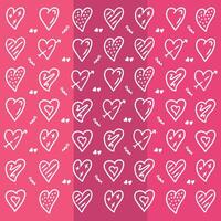 Love Symbol Icon Valentine's Day Handdrawn Seamless Pattern Vector