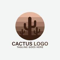 cactus logo sencillo icono diseño vector