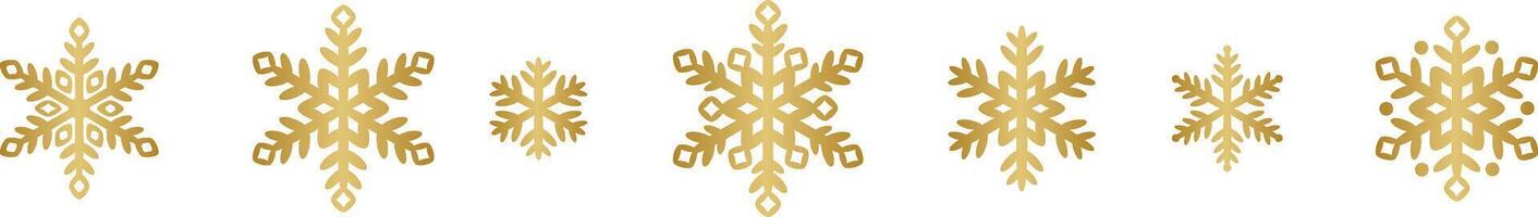Golden gradient snowflake element, hand drawn snow symbol collection, elegant winter decoration vector