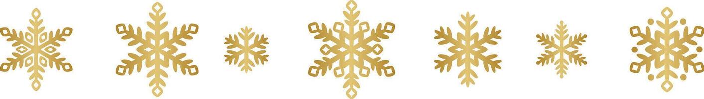 Golden gradient snowflake element, hand drawn snow symbol collection, elegant winter decoration vector