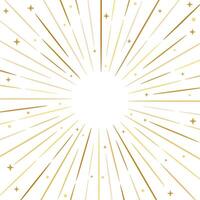 Gold sunburst vector background, sunray design with stars, starburst frame, elegant clip art illustration, isolated wallpaper