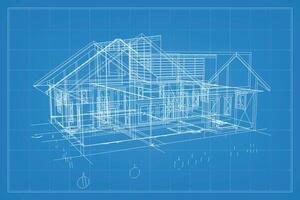 3d hacer de edificio estructura metálica estructura. perspectiva estructura metálica de casa exterior. resumen construcción gráfico idea. vector. vector