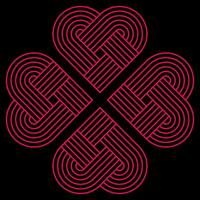 Red heart icon. Line design, editable strokes. Logo design element. vector