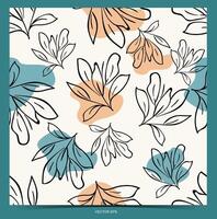 a pattern with leaves on it vector