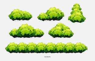 a set of different trees and bushes vector