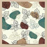 a pattern with leaves on it vector