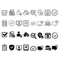 Check mark vector icon set. Approval illustration symbol collection. ok sign or logo.