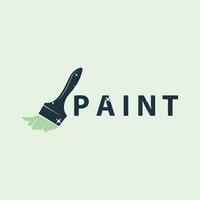 Paint logo simple wall paint brush design with colorful elegant vector template