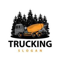 Truck logo heavy vehicle mining truck transportation design vector illustration template