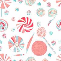 Seamless pattern of lollipops on a white background vector