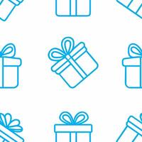 Seamless pattern of gift boxes on a white background vector
