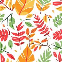 Seamless pattern of  Autumn leaves falling vector