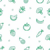 Seamless pattern of green icons on a white background vector