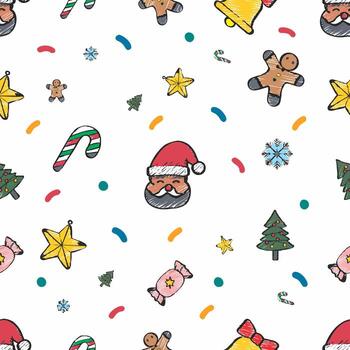 Navidad Navidad luces en un árbol patrón, sin costura, conectado sin fin. vector