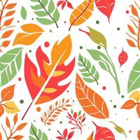 Seamless pattern of  Autumn leaves falling vector