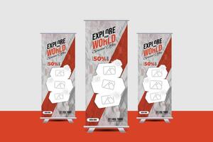 Roll up banner design vector