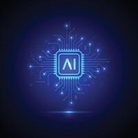 Artificial intelligence circuit line style. Machine learning design. Smart network digital technology. AI. Vector illustration