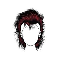 girl with rockstar hair. detailing hairstyle. eps10 vector