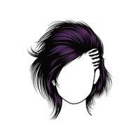 emo girl hairstyle. eps10 vector