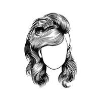 woman long hair enhanced detailing. eps10 vector