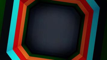 Animation of colorful octagon tunnel. Rainbow Octagon. A simple animated tunnel type video. Colorful and effective. video