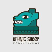 traditional ethnic sheep design logo. logo template vector