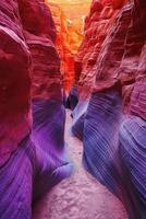 AI generated the bright colors of the destroyed sandstone rock in the canyon. USA. Arizona photo