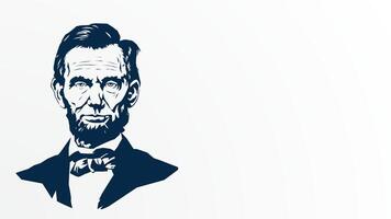 Abraham Lincoln Vector Illustration background, banner, and poster.Vector illustration with blue color, white background and copy space area