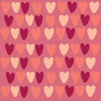 Pink background with small multi-colored hearts in on-trend pink tones. Vector. For printing, wedding decoration, Valentine's Day, declaration of love. vector