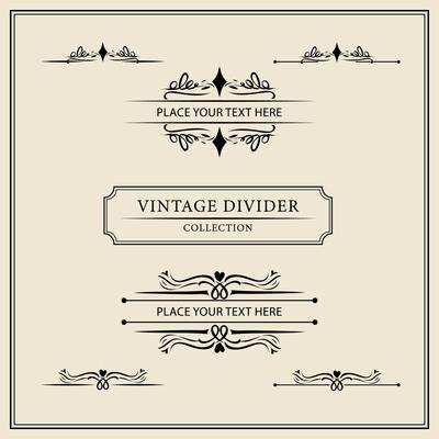 Vintage ornamental frames and labels collection. Decorative elements for design.