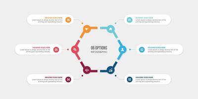 circulo ciclo infografía modelo diseño con 6 6 pasos vector