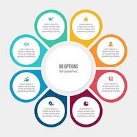 Circle Cycle Infographic Template Design With 8 Steps vector